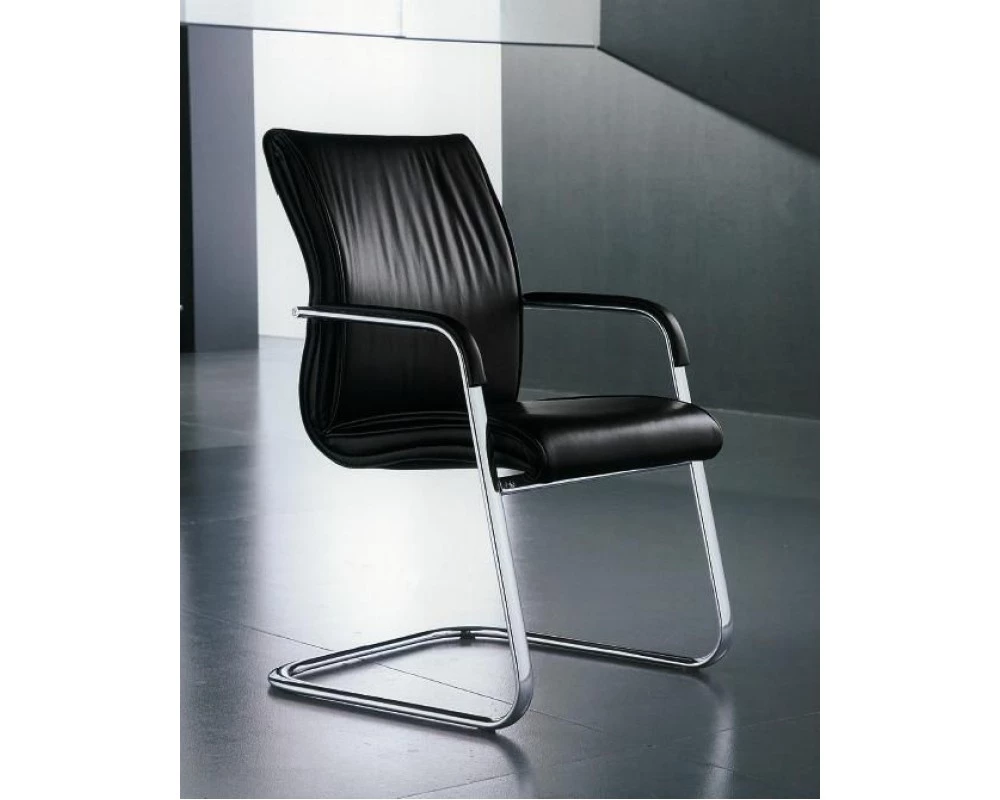 Кресло ЛОНДОН В, кожа, хром