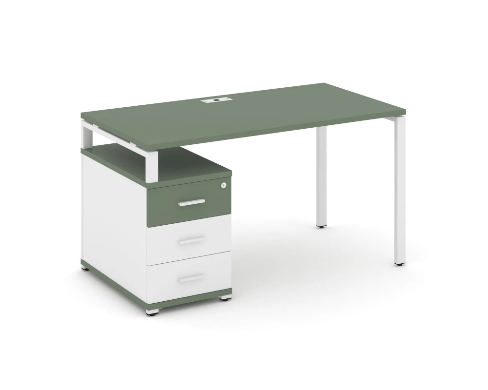 Стол письменный с 1 опорной тумбой CN.SP-301 W 980/1346x720x750 Concept