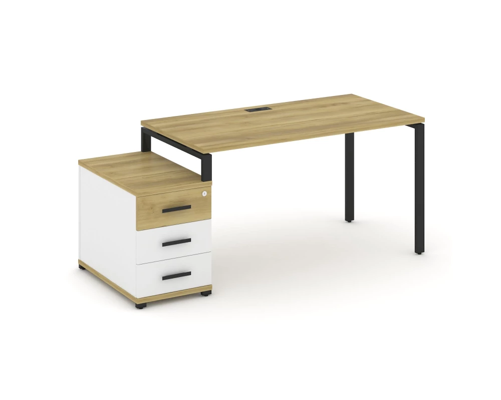 Стол письменный с 1 опорной тумбой CN.SP-303 W 1380/1746x720x750 Concept