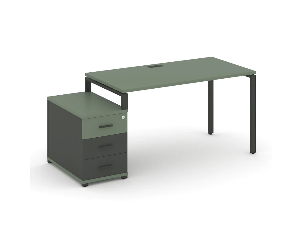 Стол письменный с 1 опорной тумбой CN.SP-303 W 1380/1746x720x750 Concept