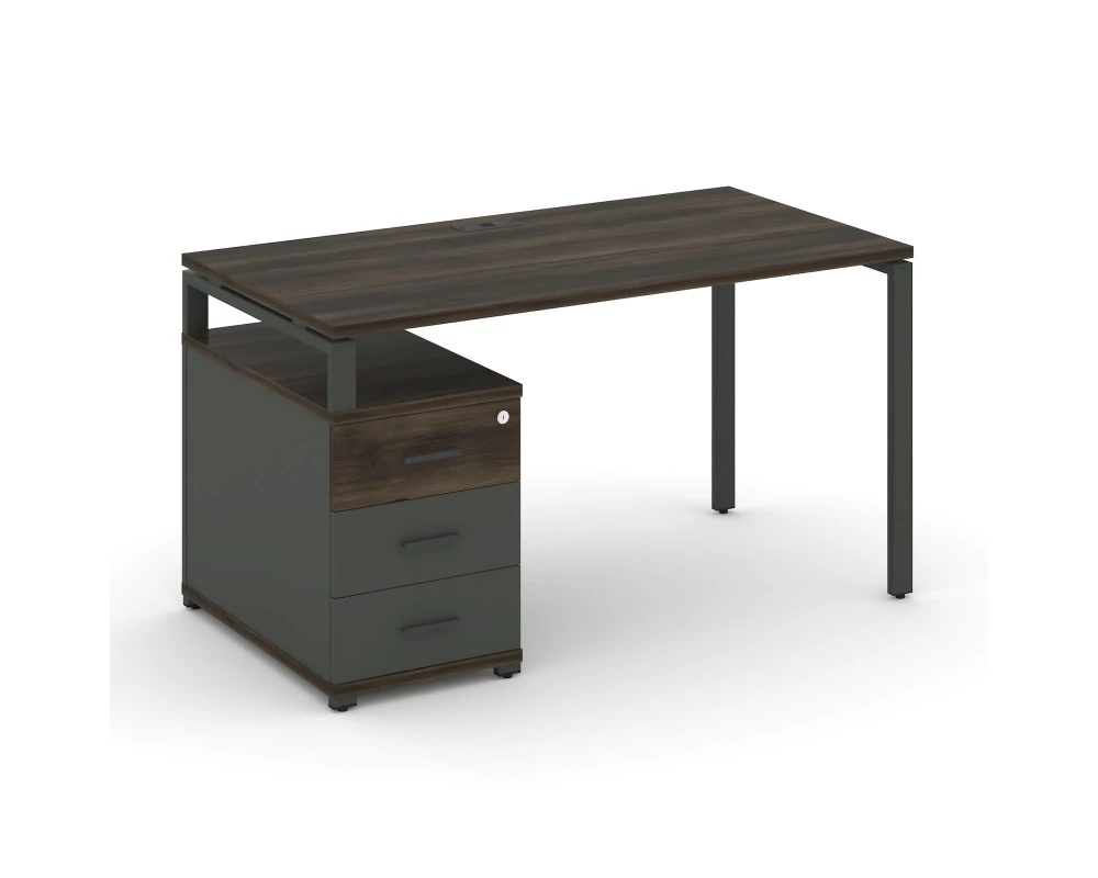 Стол письменный с 1 опорной тумбой CN.SP-303 W 1380/1746x720x750 Concept