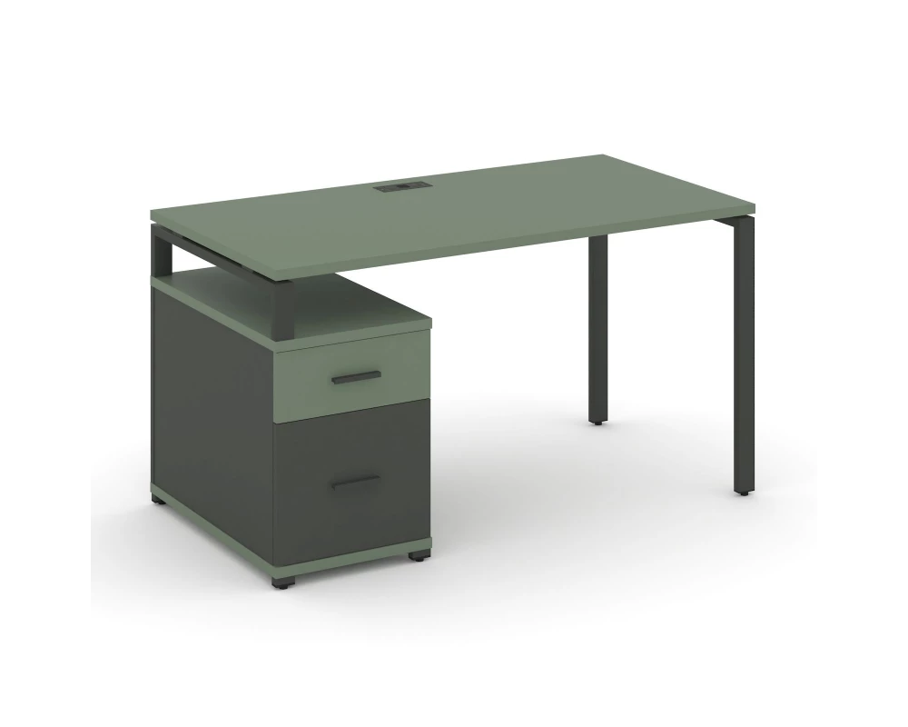 Стол письменный с 1 опорной тумбой CN.SP-307 W 1380/1746x720x750 Concept