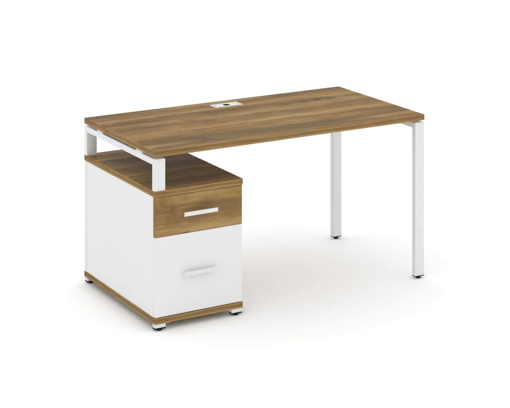 Стол письменный с 1 опорной тумбой CN.SP-307 W 1380/1746x720x750 Concept