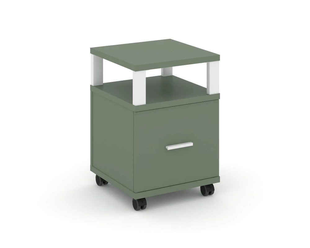 Тумба мобильная 1 распаш. фасад с надставкой CN.TUM-008 W 420x420x615 Concept