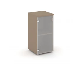 Шкаф низкий узкий левый (1 низкий фасад стекло сатин матовый) 40x42x82,3 Estetica images