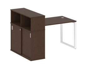Стол письменный на О-образном м/к с опорным шкафом-купе 161x112x109,8 Metal System images