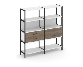 Двухсекционный стеллаж четырехярусный с ящиками 1590х400х1613 Shelf System images