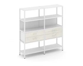 Двухсекционный стеллаж четырехярусный с ящиками 1590х400х1613 Shelf System images