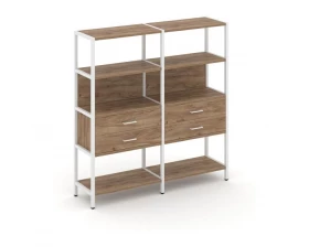 Двухсекционный стеллаж четырехярусный с ящиками 1590х400х1613 Shelf System images