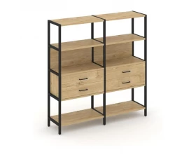 Двухсекционный стеллаж четырехярусный с ящиками 1590х400х1613 Shelf System images