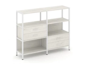 Двухсекционный стеллаж трехярусный с ящиками на двух ярусах 1590х400х1246 Shelf System images