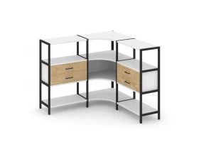 Трехсекционный угловой стеллаж трехярусный с ящиками 1590х1590х1246 Shelf System images