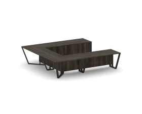 Стол переговорный П-образный ЛДСП/краш. металл 3200x3200x750 Стил Мит / Steel Meet images