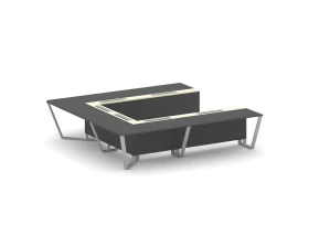 Стол переговорный П-образный ЛДСП/краш. металл/МДФ 3200x3200x750 Стил Мит / Steel Meet images