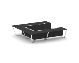 Стол переговорный П-образный Пластик Феникс/нерж. сталь 3200x3200x750 Стил Мит / Steel Meet images