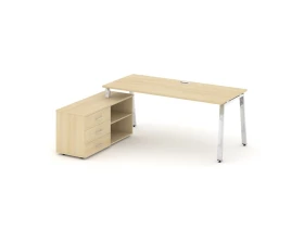 Стол письменный с греденцией левой на А-образном каркасе 1380x700x750 Style Project Direct Lux images