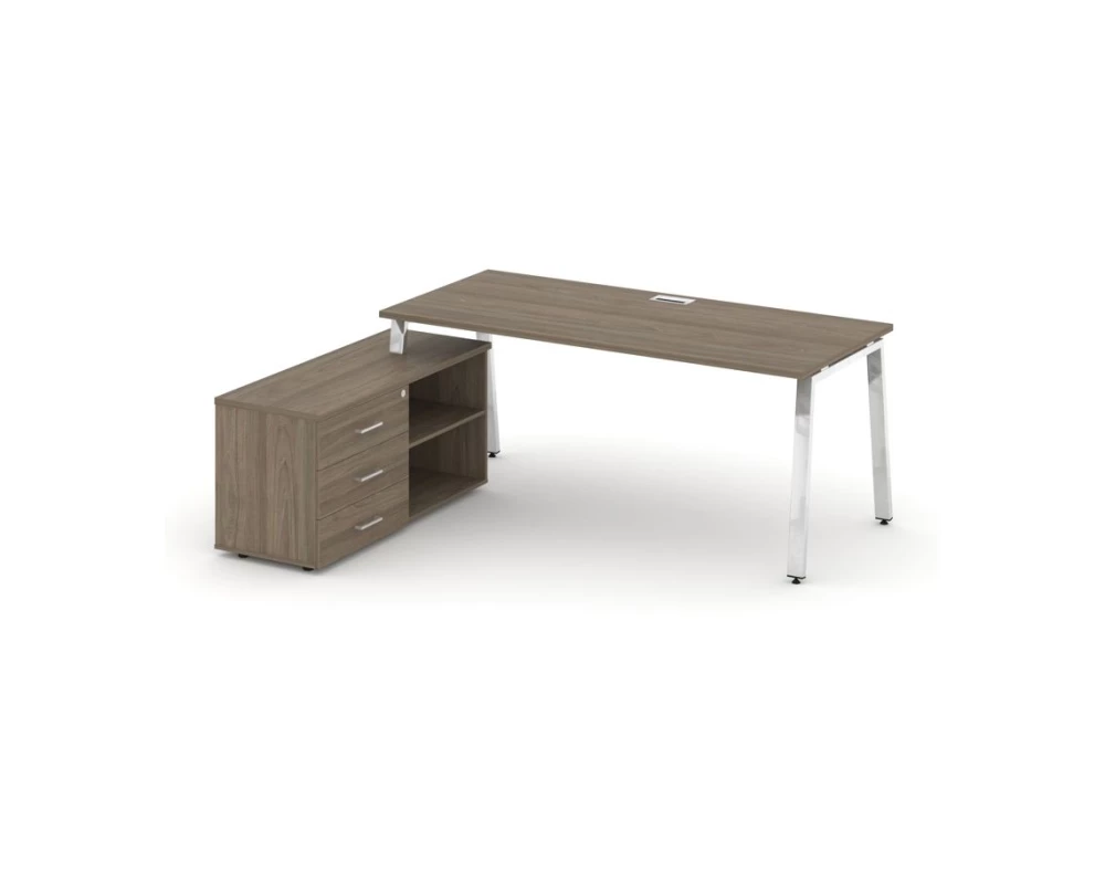 Стол письменный с греденцией левой на А-образном каркасе 1380x700x750 Style Project Direct Lux