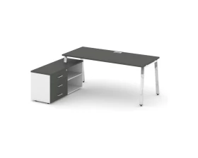 Стол письменный с греденцией левой на А-образном каркасе 1980x700x750 Style Project Direct Lux images