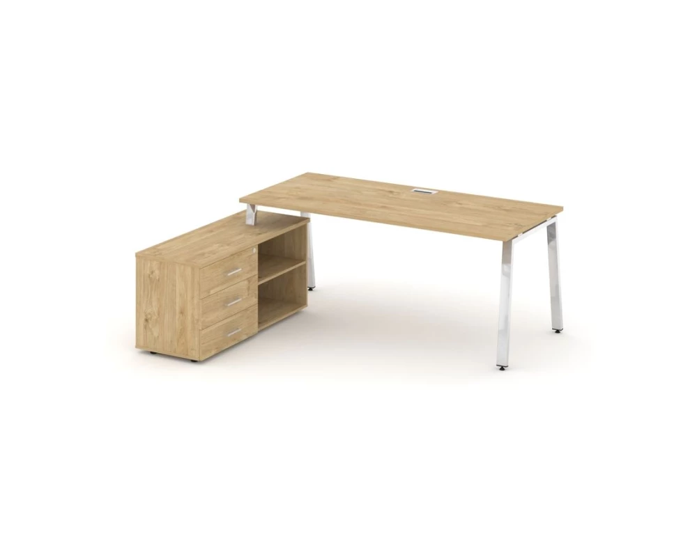 Стол письменный с греденцией левой на А-образном каркасе 1980x700x750 Style Project Direct Lux