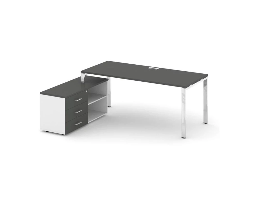 Стол письменный с греденцией левой на П-образном каркасе 1380x800x750 Style Project Direct Lux