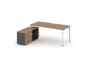 Стол письменный с греденцией левой на П-образном каркасе 1580x700x750 Style Project Direct Lux images