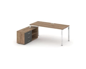 Стол письменный с греденцией левой на П-образном каркасе 1580x700x750 Style Project Direct Lux images