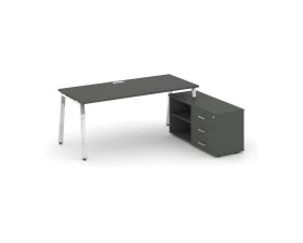 Стол письменный с греденцией правой на А-образном каркасе 1580x800x750 Style Project Direct Lux images