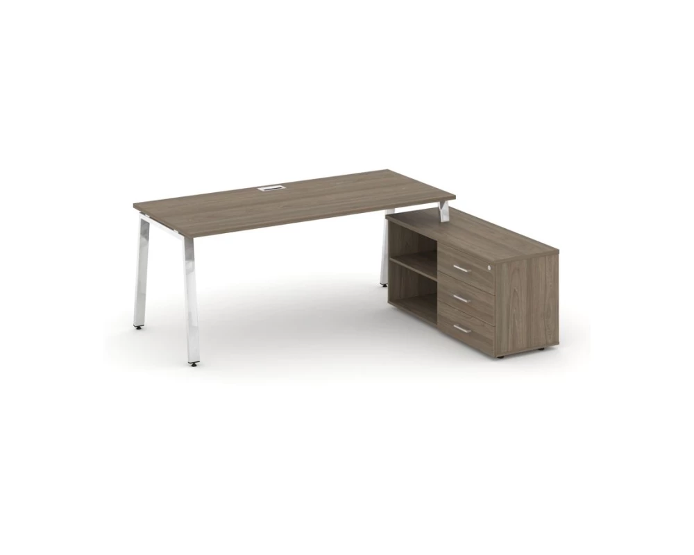 Стол письменный с греденцией правой на А-образном каркасе 1780x700x750 Style Project Direct Lux