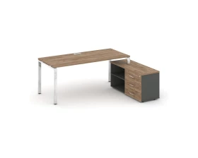 Стол письменный с греденцией правой на П-образном каркасе 1380x700x750 Style Project Direct Lux images