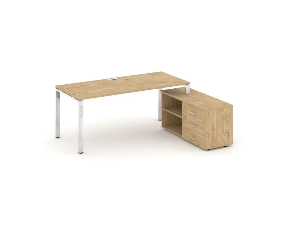 Стол письменный с греденцией правой на П-образном каркасе 1580x700x750 Style Project Direct Lux