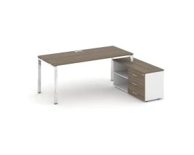 Стол письменный с греденцией правой на П-образном каркасе 1580x700x750 Style Project Direct Lux images