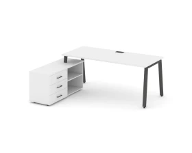 Стол письменный с греденцией левой на А-образном каркасе 1580x1580x750 Style Project Direct images