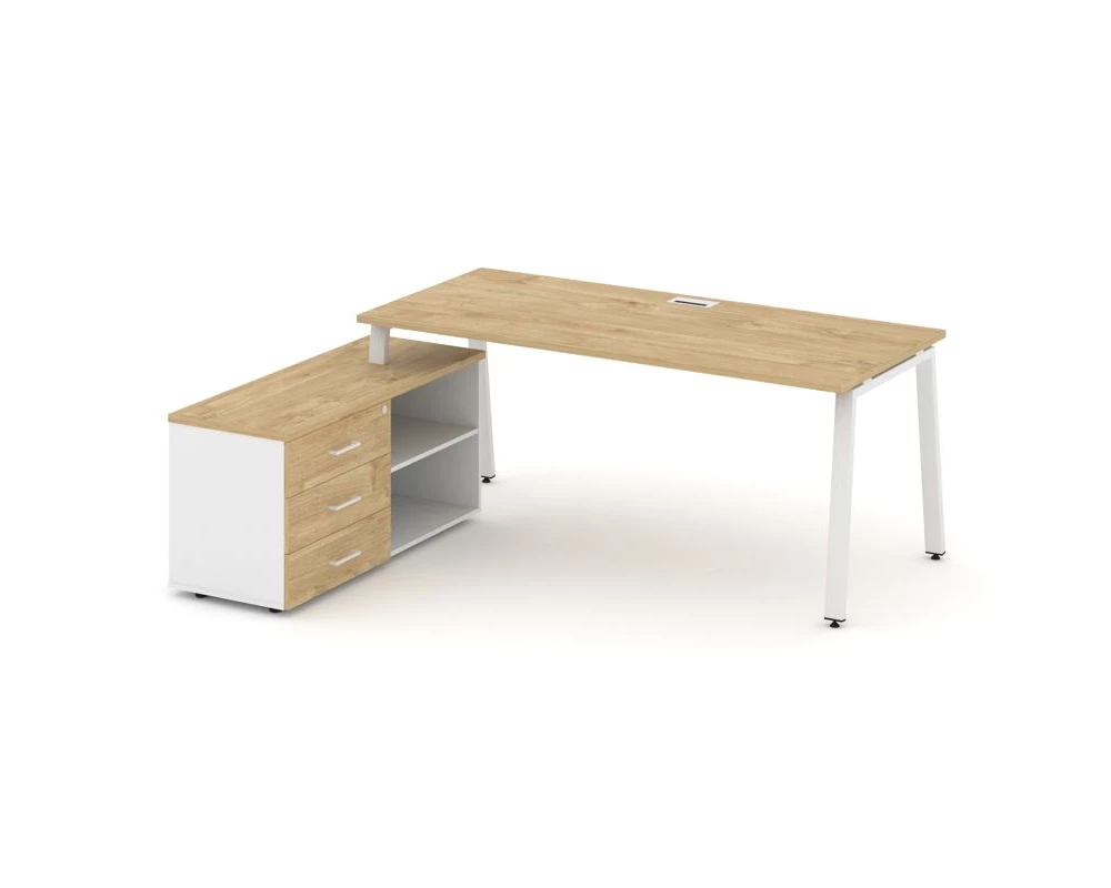 Стол письменный с греденцией левой на А-образном каркасе 1780x1480x750 Style Project Direct