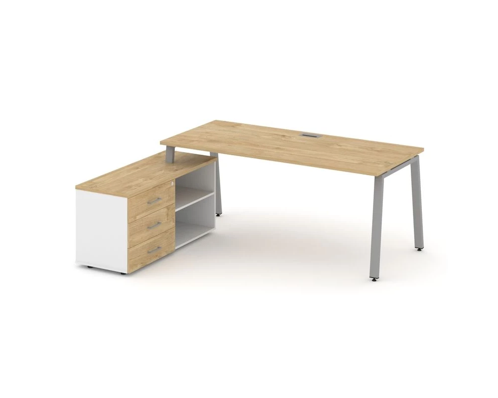 Стол письменный с греденцией левой на А-образном каркасе 1780x1480x750 Style Project Direct