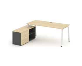 Стол письменный с греденцией левой на А-образном каркасе 1780x1580x750 Style Project Direct images