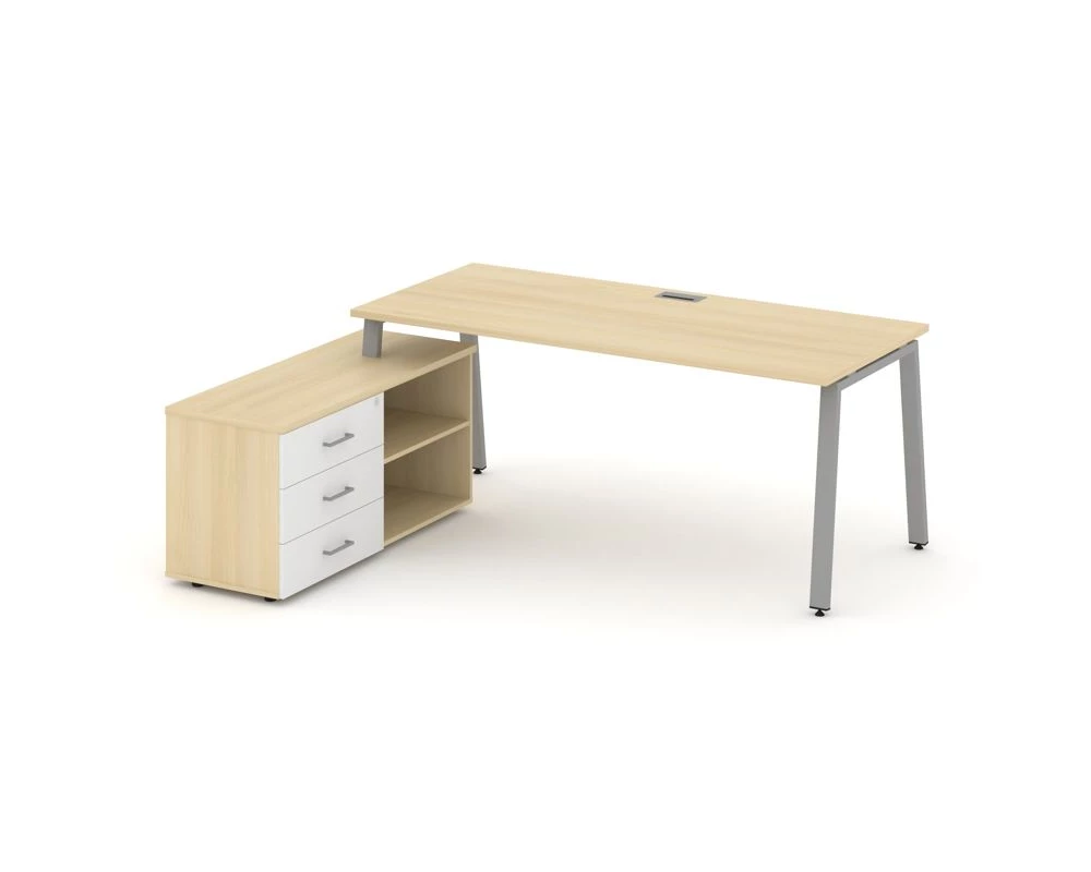 Стол письменный с греденцией левой на А-образном каркасе 1780x1580x750 Style Project Direct