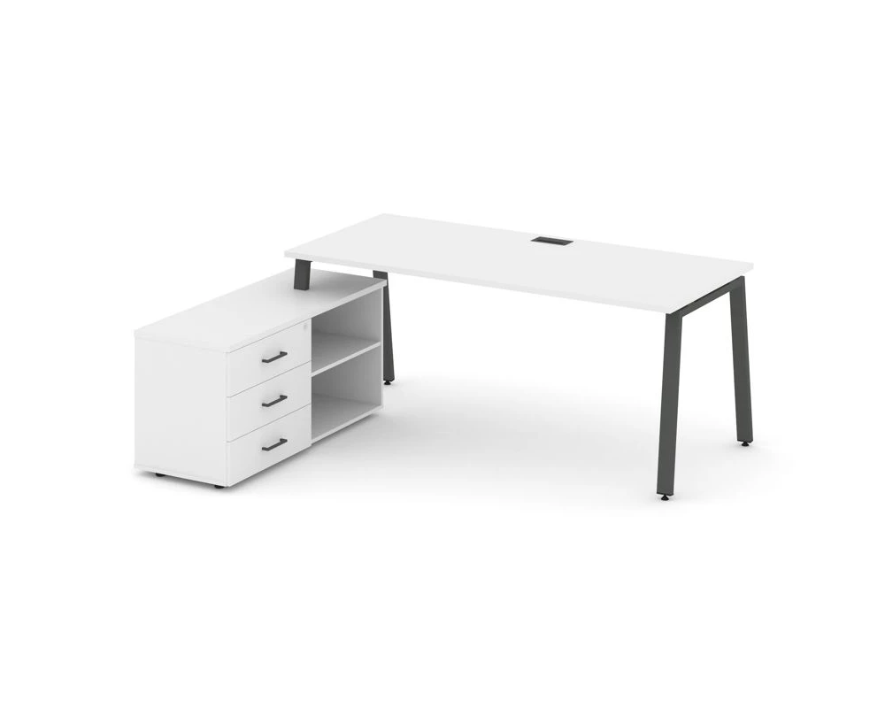 Стол письменный с греденцией левой на А-образном каркасе 1780x1580x750 Style Project Direct