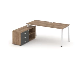 Стол письменный с греденцией левой на А-образном каркасе 1980x1480x750 Style Project Direct images