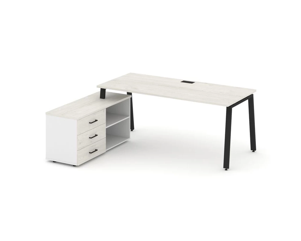 Стол письменный с греденцией левой на А-образном каркасе 1980x1480x750 Style Project Direct