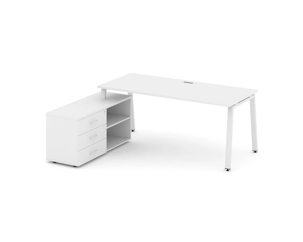 Стол письменный с греденцией левой на А-образном каркасе 1980x1480x750 Style Project Direct