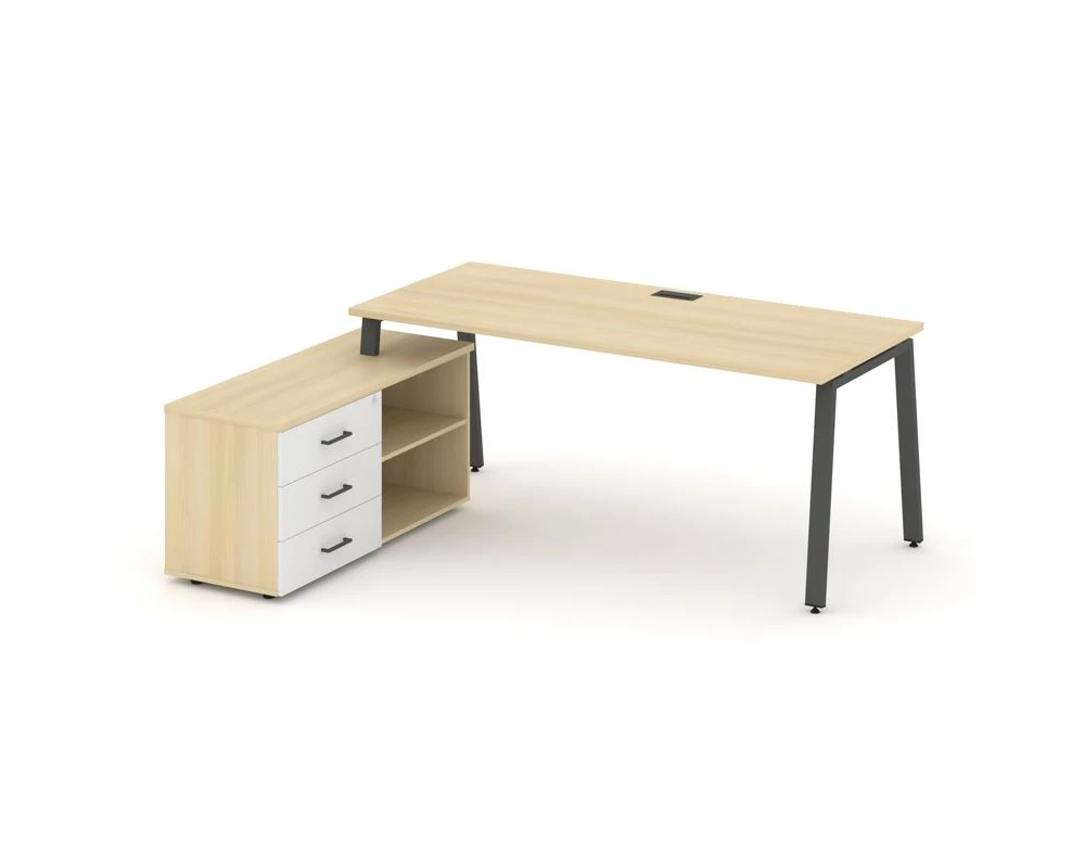 Стол письменный с греденцией левой на А-образном каркасе 1980x1580x750 Style Project Direct