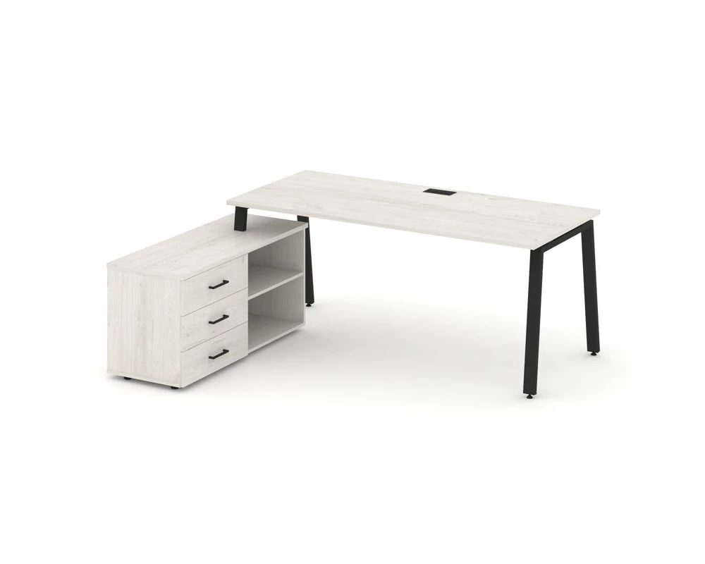 Стол письменный с греденцией левой на А-образном каркасе 1980x1580x750 Style Project Direct