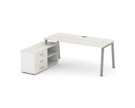 Стол письменный с греденцией левой на А-образном каркасе 2180x1480x750 Style Project Direct images