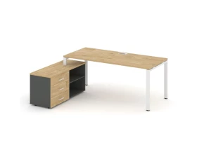 Стол письменный с греденцией левой на П-образном каркасе 1580x1580x750 Style Project Direct images