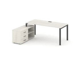 Стол письменный с греденцией левой на П-образном каркасе 2180x1480x750 Style Project Direct images