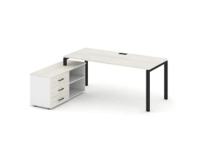 Стол письменный с греденцией левой на П-образном каркасе 2180x1480x750 Style Project Direct images