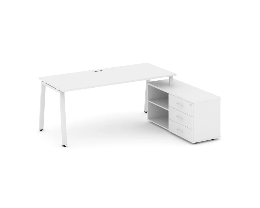 Стол письменный с греденцией правой на А-образном каркасе 1980x1480x750 Style Project Direct