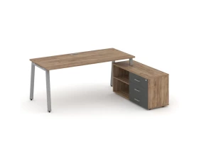 Стол письменный с греденцией правой на А-образном каркасе 1980x1480x750 Style Project Direct images