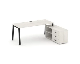 Стол письменный с греденцией правой на А-образном каркасе 1980x1480x750 Style Project Direct images