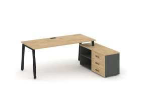 Стол письменный с греденцией правой на А-образном каркасе 1980x1480x750 Style Project Direct images